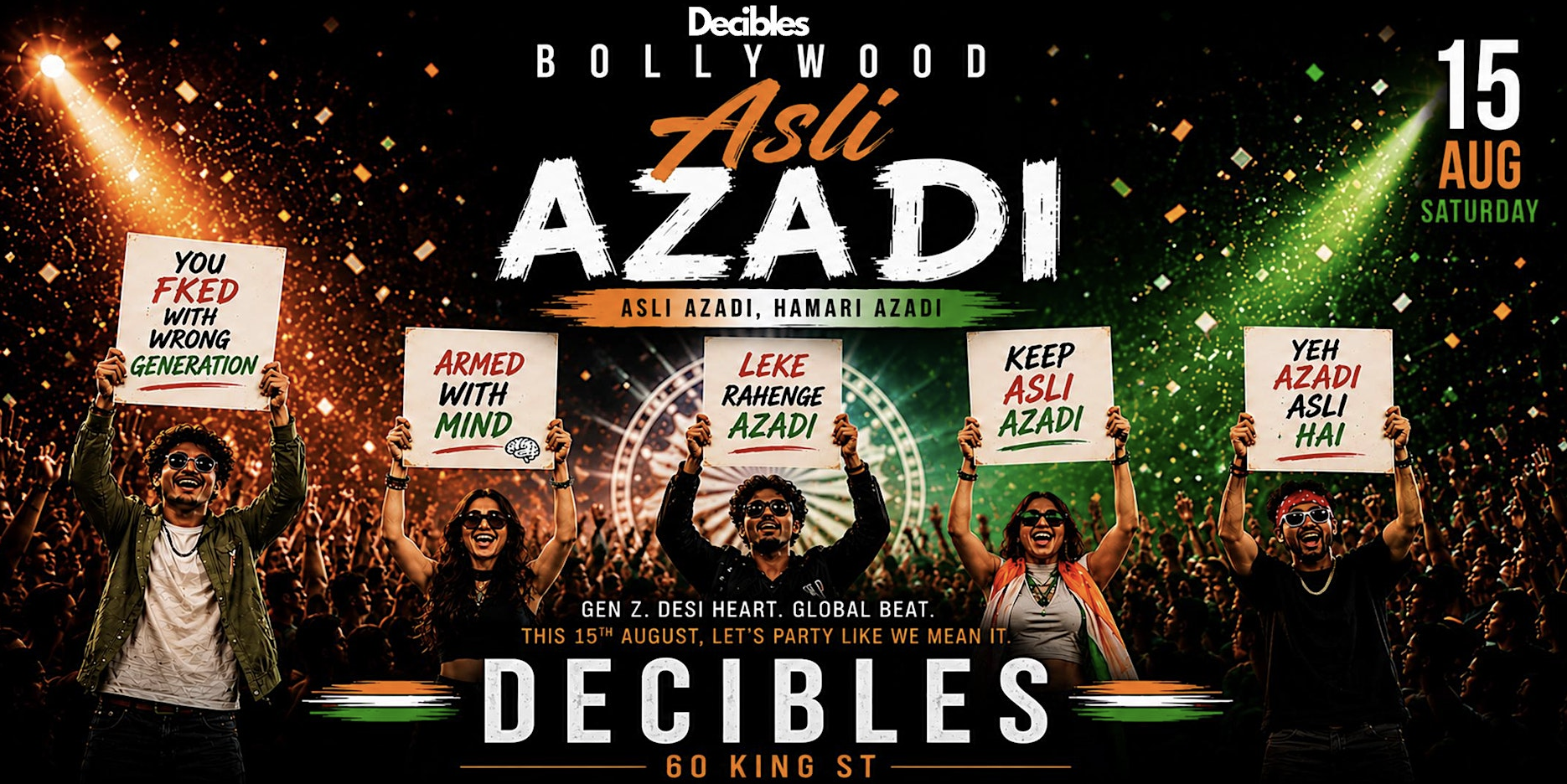 'BOLLYWOOD ASLI AZADI' At Decibles, Melbourne